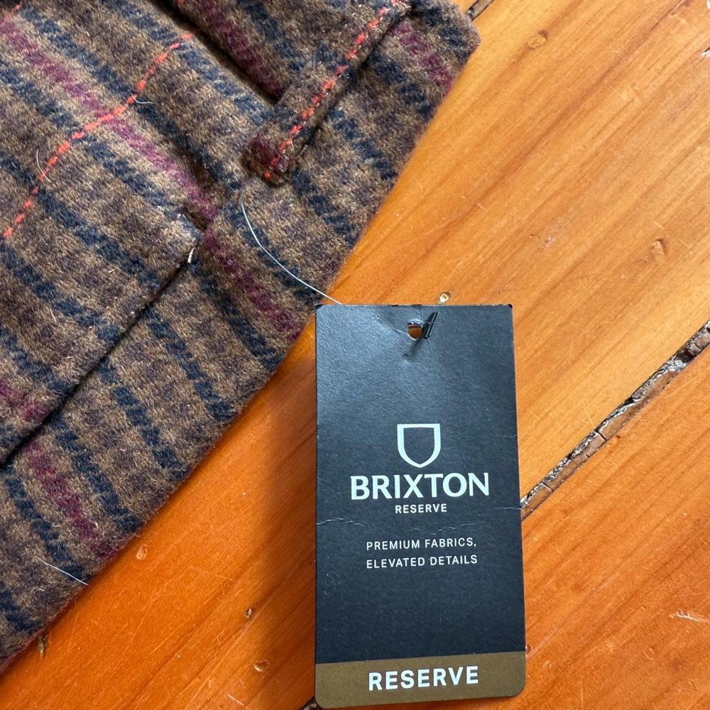 Brixton Men's Plaid Chinos - Black and Brown - Picture 2 of 3